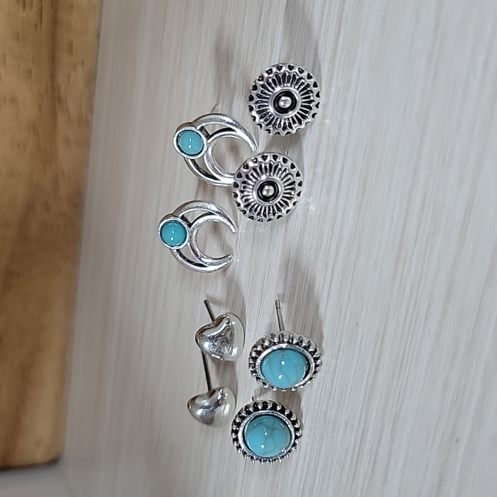 Boho Basics Stud Earrings, Set of Four - Picture 8 of 8